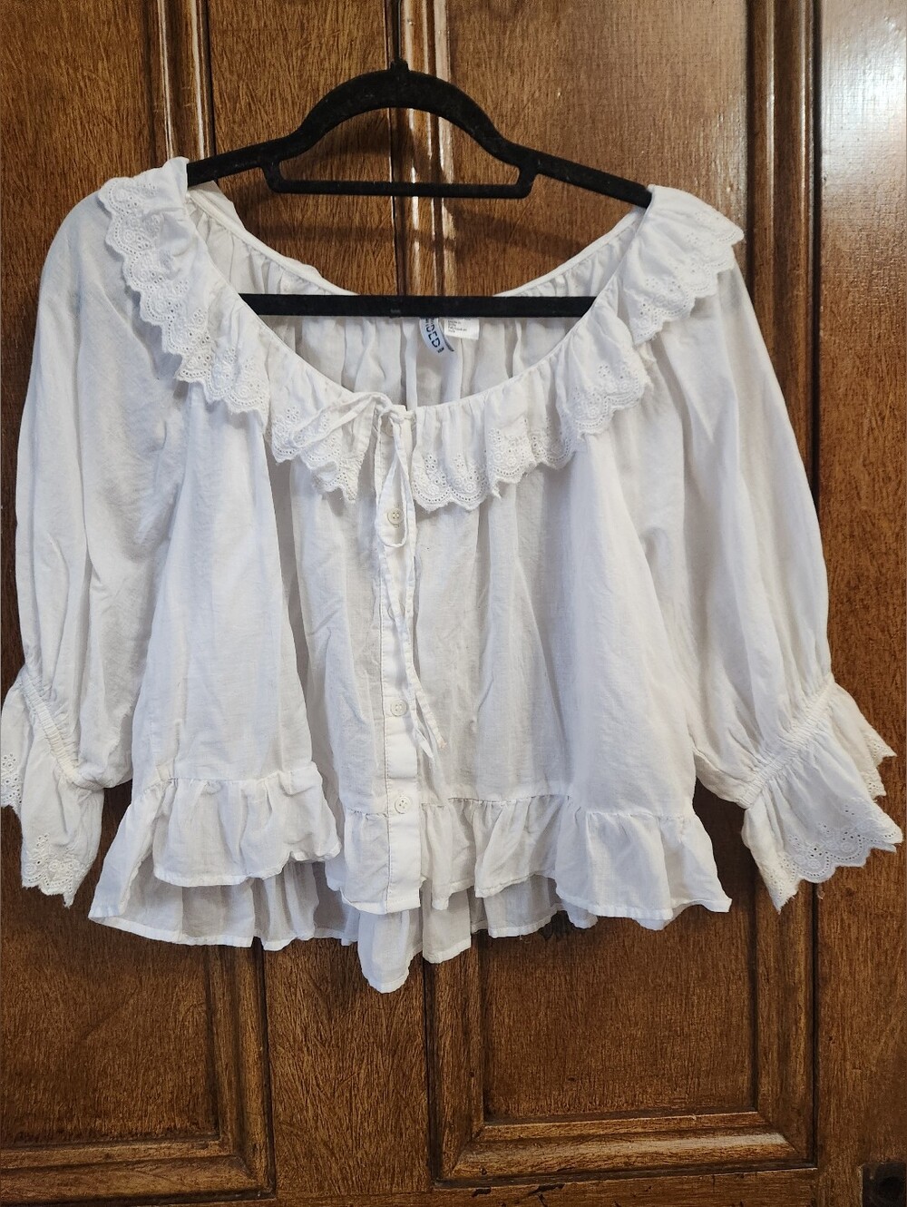Lacey White Cotton Blouse